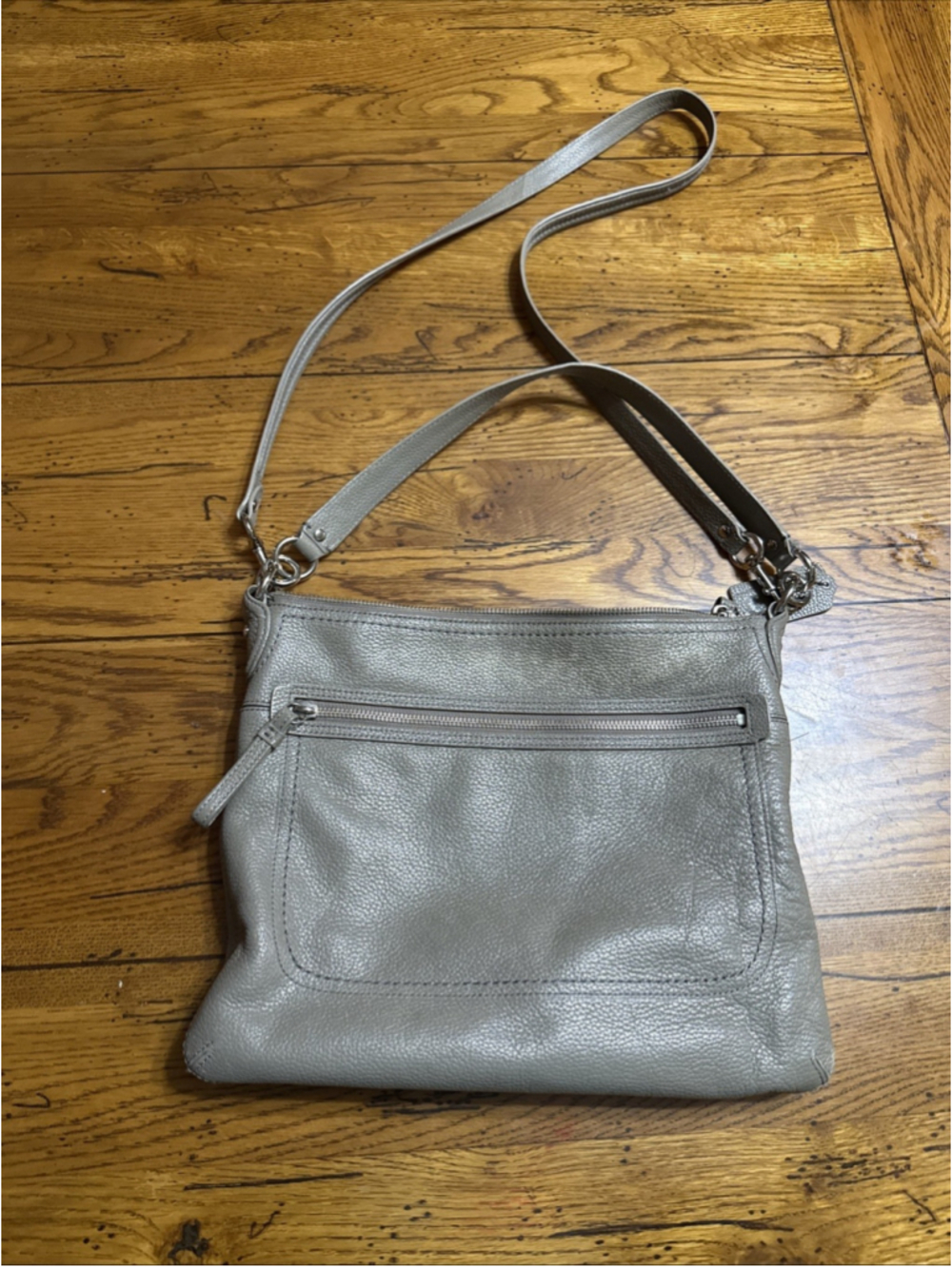 Coach Poppy Perri Hippie Taupe Leather Shoulder Hand Bag Pebbled 22421